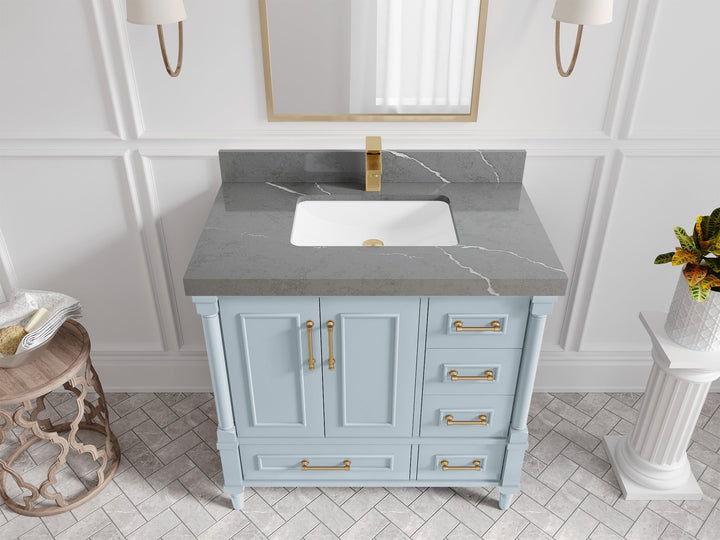 Aberdeen 36 in. W x 22 in. D Center Sink Bathroom Vanity - photo 33
