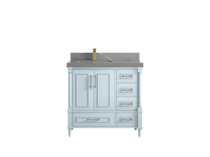 Aberdeen 36 in. W x 22 in. D Left Offset Sink Bathroom Vanity - photo 32