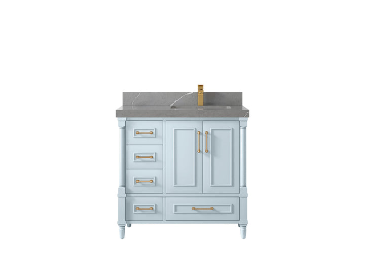 Aberdeen 36 in. W x 22 in. D Right Offset Sink Bathroom Vanity - photo 34