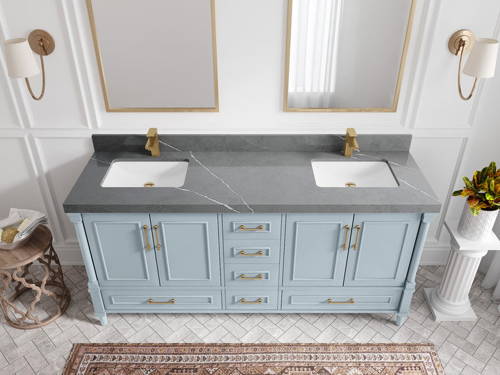 Aberdeen 72 in. W x 22 in. D Double Sink Bathroom Vanity - photo 34