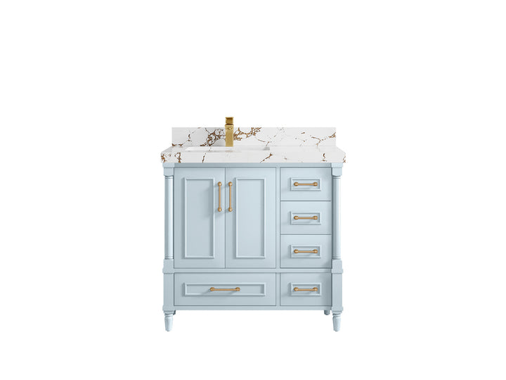 Aberdeen 36 in. W x 22 in. D Left Offset Sink Bathroom Vanity - photo 34
