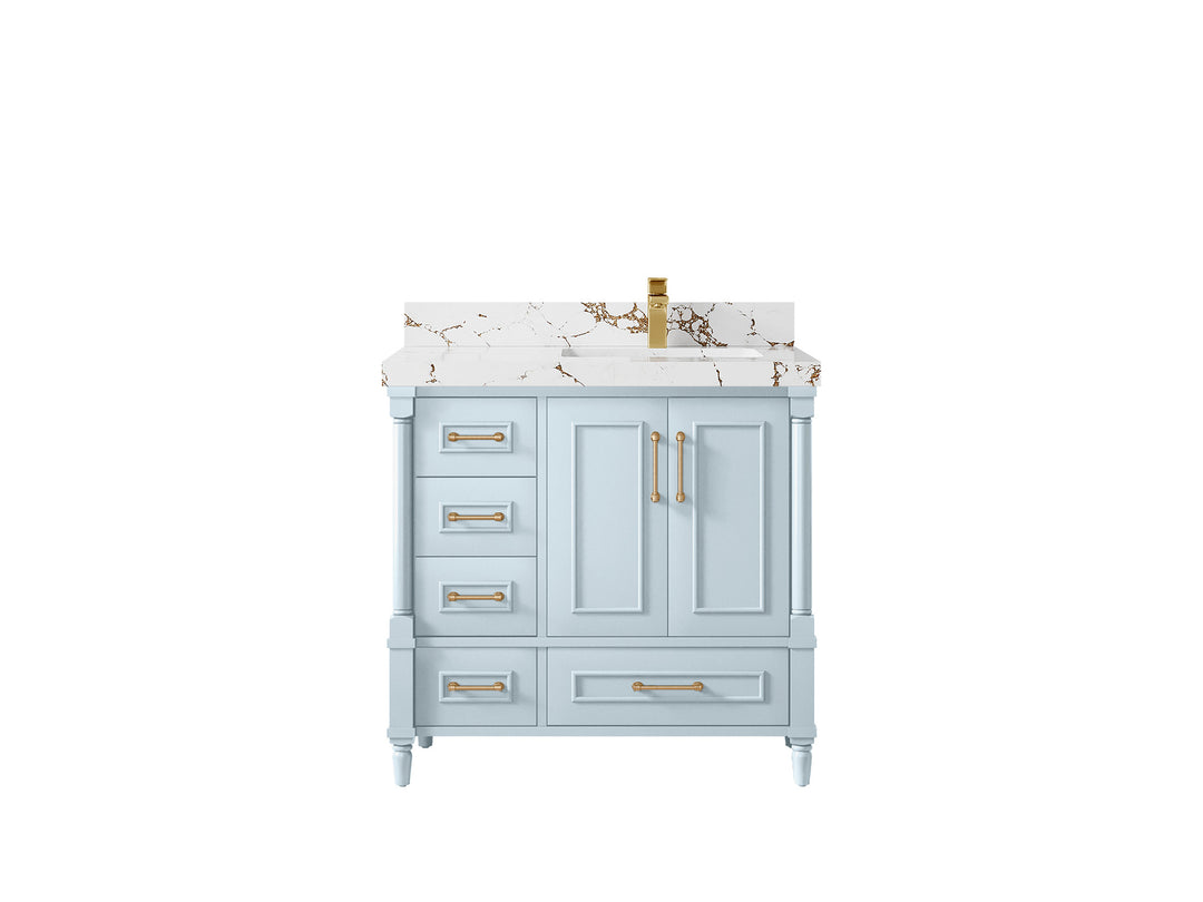 Aberdeen 36 in. W x 22 in. D Right Offset Sink Bathroom Vanity