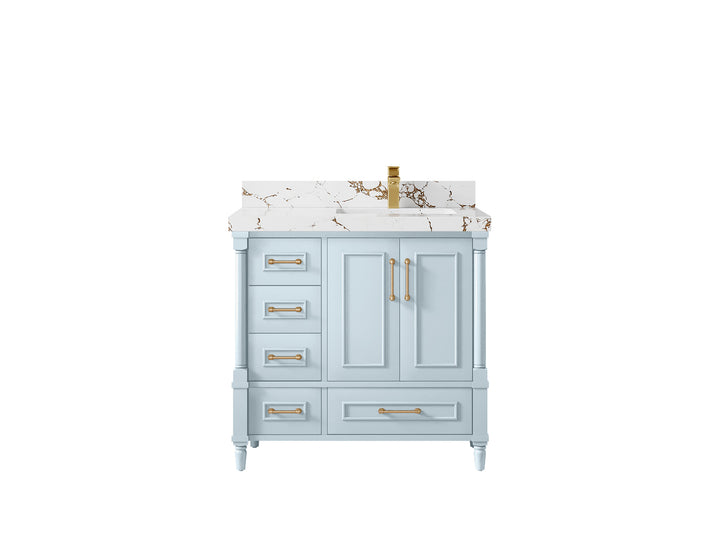 Aberdeen 36 in. W x 22 in. D Right Offset Sink Bathroom Vanity - photo 36