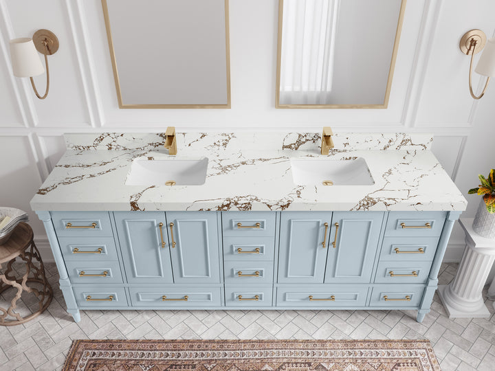 Aberdeen 84 in. W x 22 in. D Double Sink Bathroom Vanity - photo 36