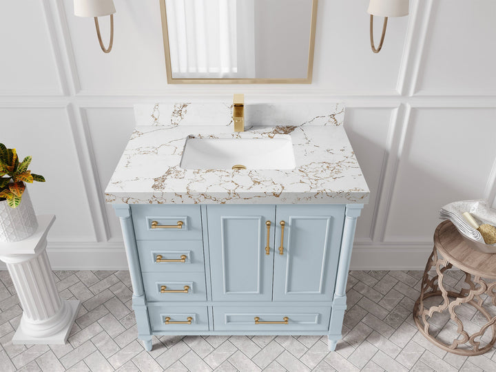 Aberdeen 36 in. W x 22 in. D Center Sink Bathroom vanity - photo 44