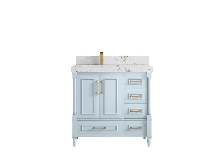 Aberdeen 36 in. W x 22 in. D Left Offset Sink Bathroom Vanity - photo 36