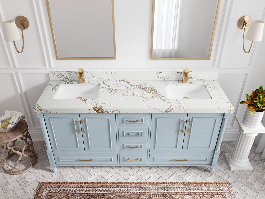 Aberdeen 72 in. W x 22 in. D Double Sink Bathroom Vanity