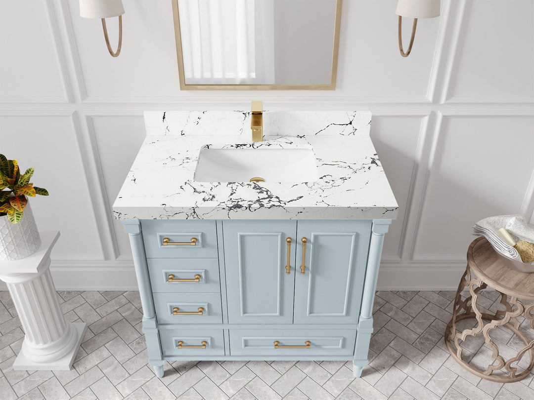 Aberdeen 36 in. W x 22 in. D Center Sink Bathroom vanity