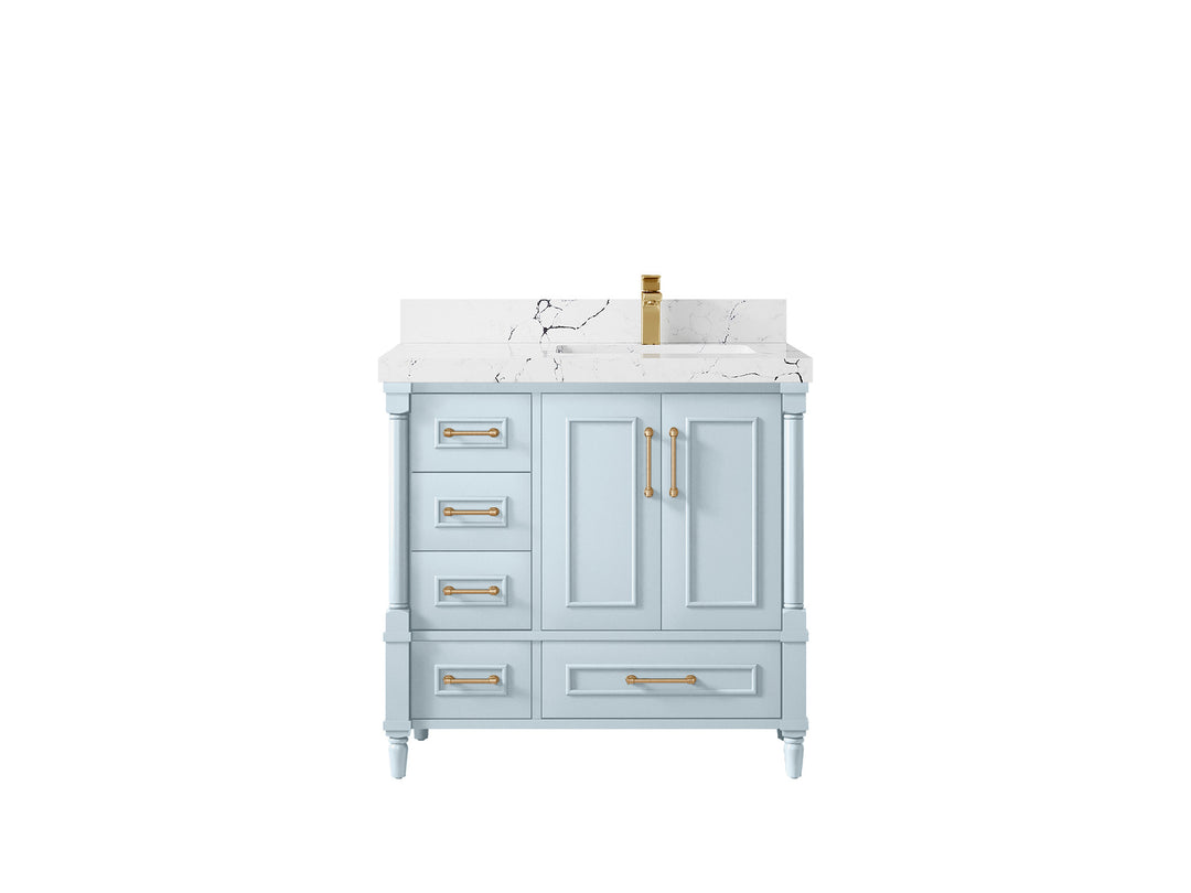 Aberdeen 36 in. W x 22 in. D Right Offset Sink Bathroom Vanity
