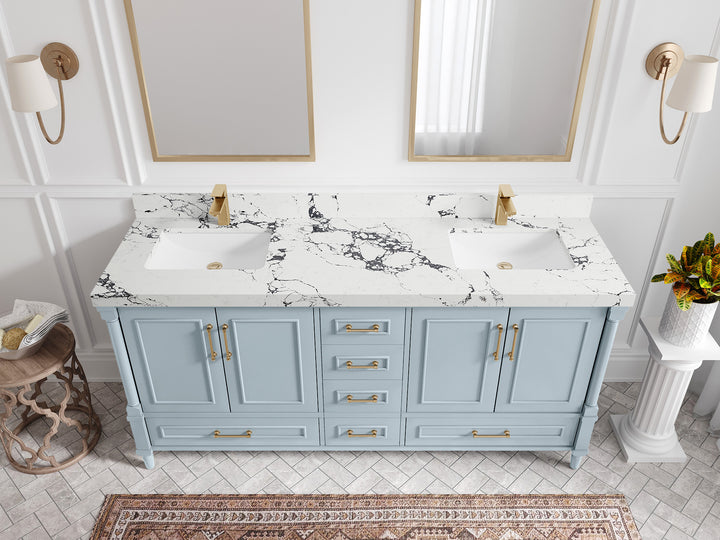 Aberdeen 72 in. W x 22 in. D Double Sink Bathroom Vanity - photo 40
