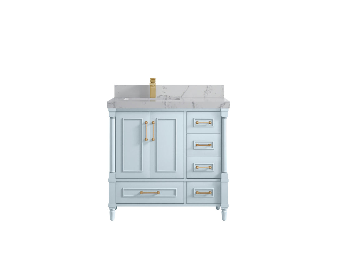 Aberdeen 36 in. W x 22 in. D Left Offset Sink Bathroom Vanity