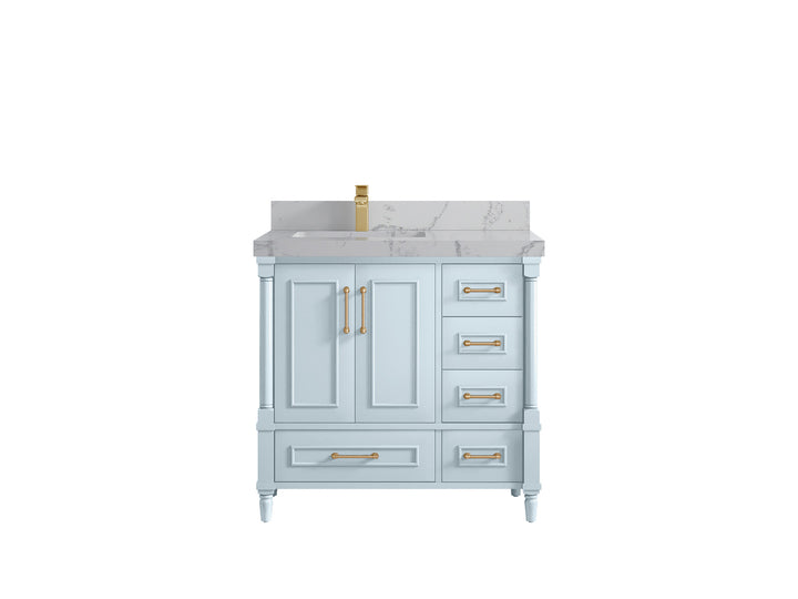 Aberdeen 36 in. W x 22 in. D Left Offset Sink Bathroom Vanity - photo 40