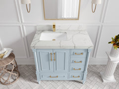 Aberdeen 36 in. W x 22 in. D Left Offset Sink Bathroom Vanity - photo 39