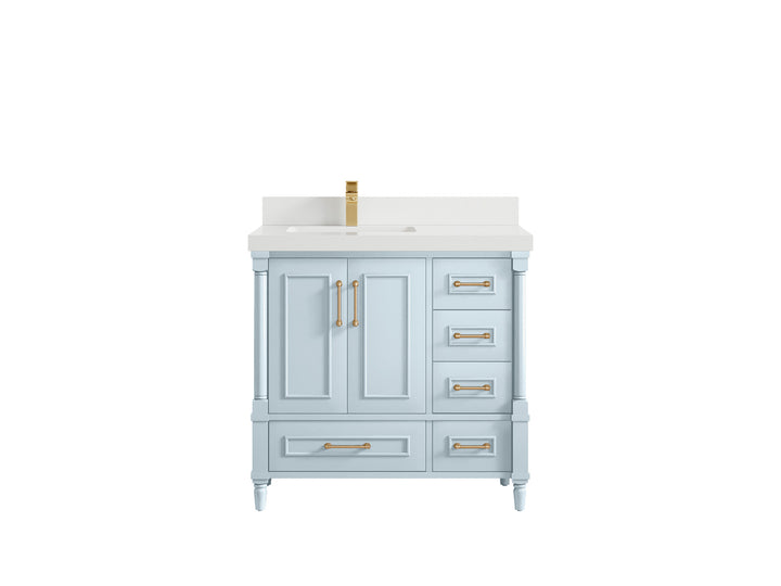 Aberdeen 36 in. W x 22 in. D Left Offset Sink Bathroom Vanity - photo 42