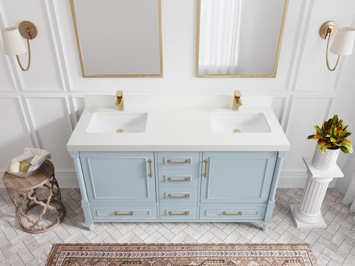 Aberdeen 60 in. W x 22 in. D Double Sink Bathroom Vanity - photo 44
