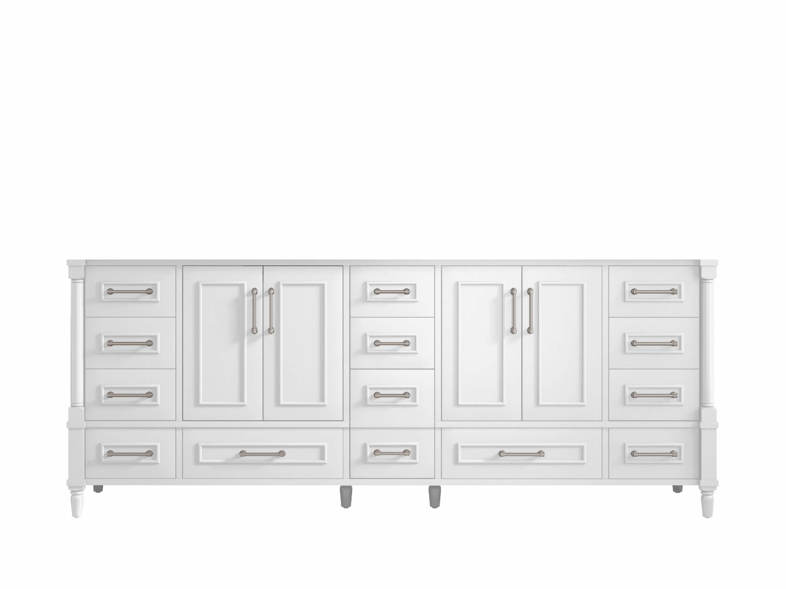 Aberdeen 84 in. W x 22 in. D Double Sink Bathroom Vanity in White- Cabinet only