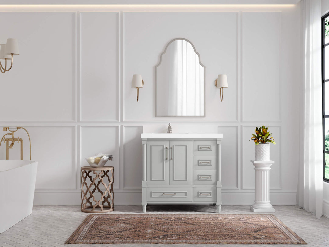 Aberdeen 36 in. W x 22 in. D Left Offset Sink Bathroom Vanity