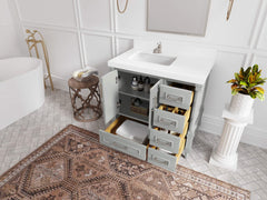 Aberdeen 36 in. W x 22 in. D Left Offset Sink Bathroom Vanity - photo 3