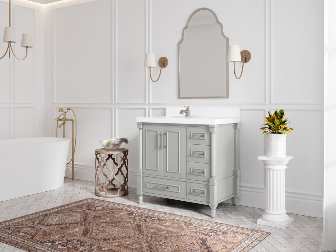 Aberdeen 36 in. W x 22 in. D Left Offset Sink Bathroom Vanity