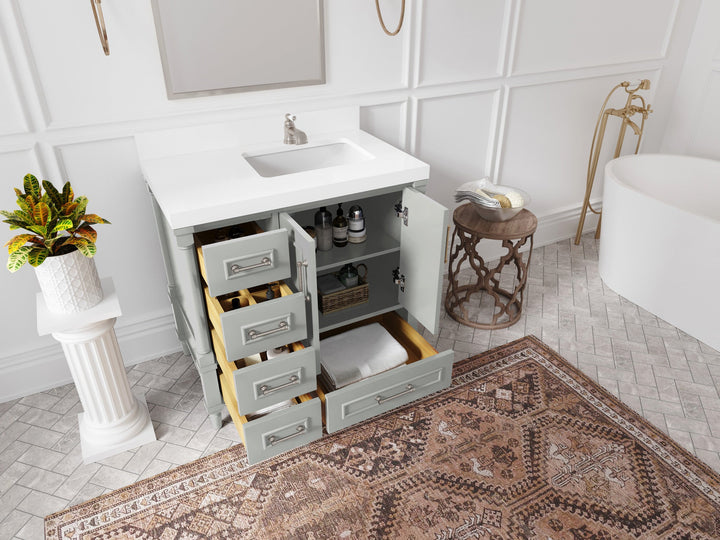 Aberdeen 36 in. W x 22 in. D Right Offset Sink Bathroom Vanity - photo 3
