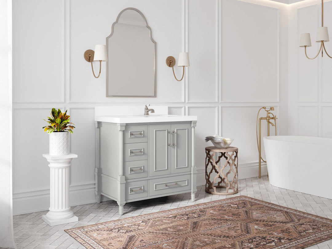 Aberdeen 36 in. W x 22 in. D Right Offset Sink Bathroom Vanity