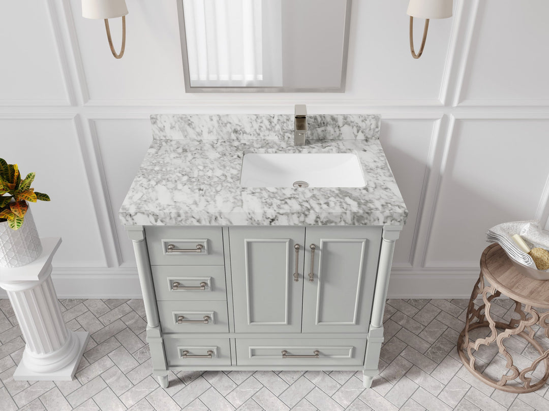 Aberdeen 36 in. W x 22 in. D Right Offset Sink Bathroom Vanity
