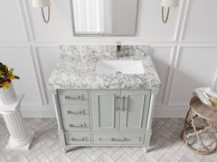 Aberdeen 36 in. W x 22 in. D Right Offset Sink Bathroom Vanity - photo 15