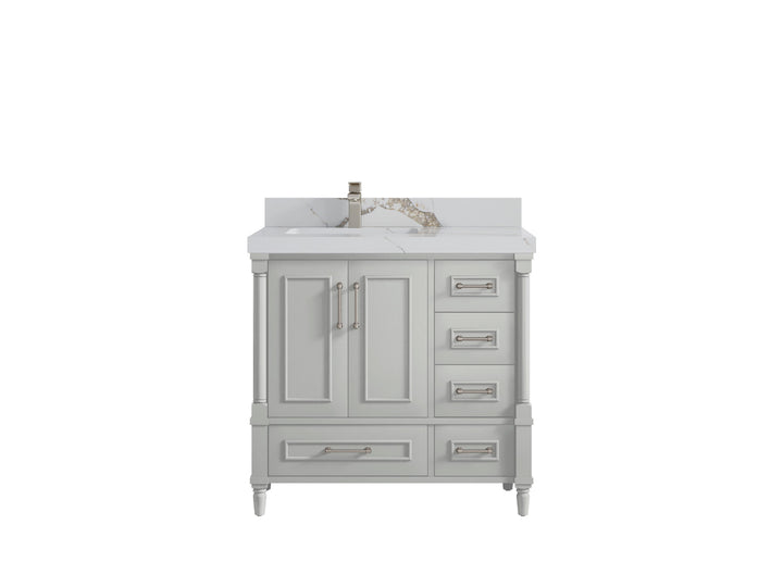 Aberdeen 36 in. W x 22 in. D Left Offset Sink Bathroom Vanity - photo 12