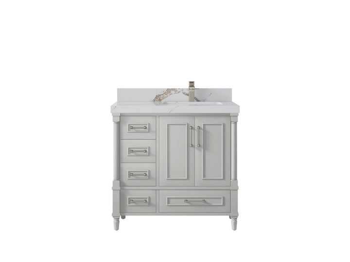 Aberdeen 36 in. W x 22 in. D Right Offset Sink Bathroom Vanity - photo 12