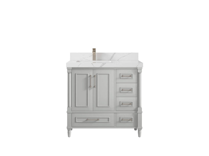 Aberdeen 36 in. W x 22 in. D Left Offset Sink Bathroom Vanity - photo 8