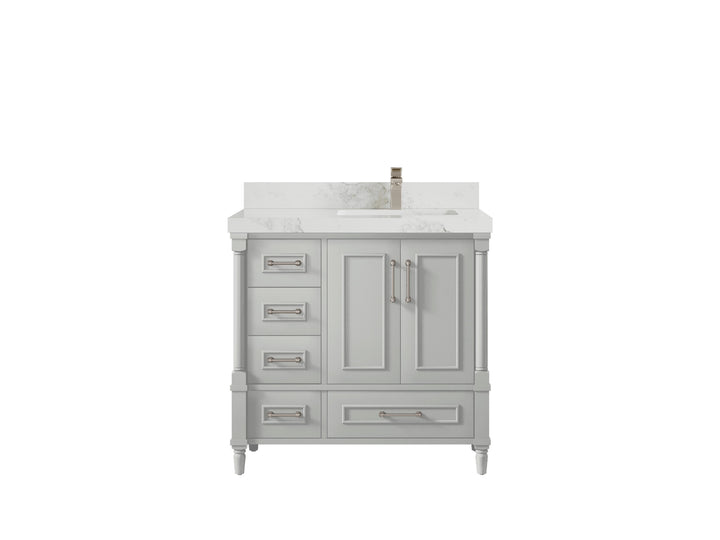 Aberdeen 36 in. W x 22 in. D Right Offset Sink Bathroom Vanity - photo 42