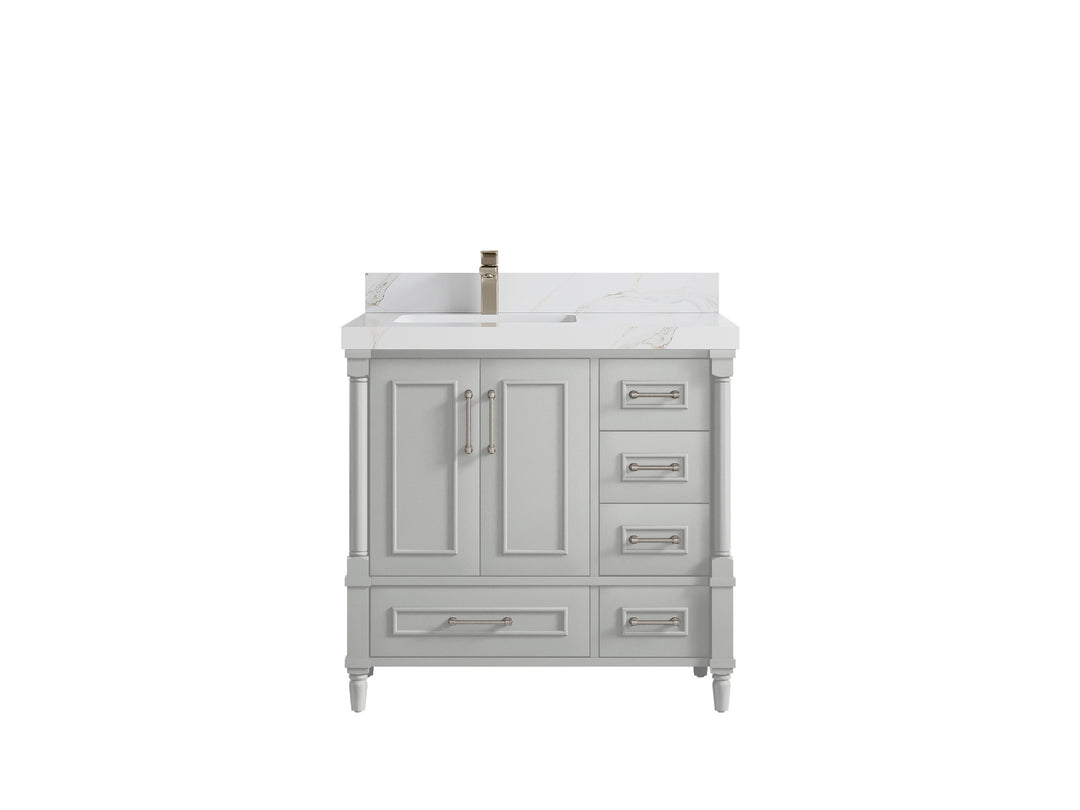 Aberdeen 36 in. W x 22 in. D Left Offset Sink Bathroom Vanity