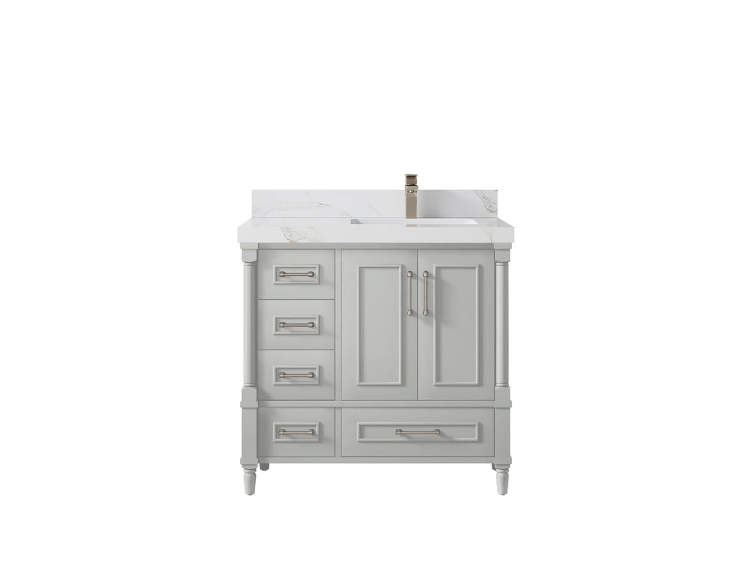 Aberdeen 36 in. W x 22 in. D Right Offset Sink Bathroom Vanity
