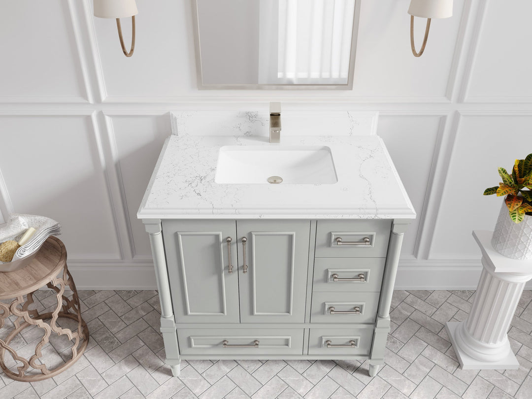 Aberdeen 36 in. W x 22 in. D Center Sink Bathroom Vanity