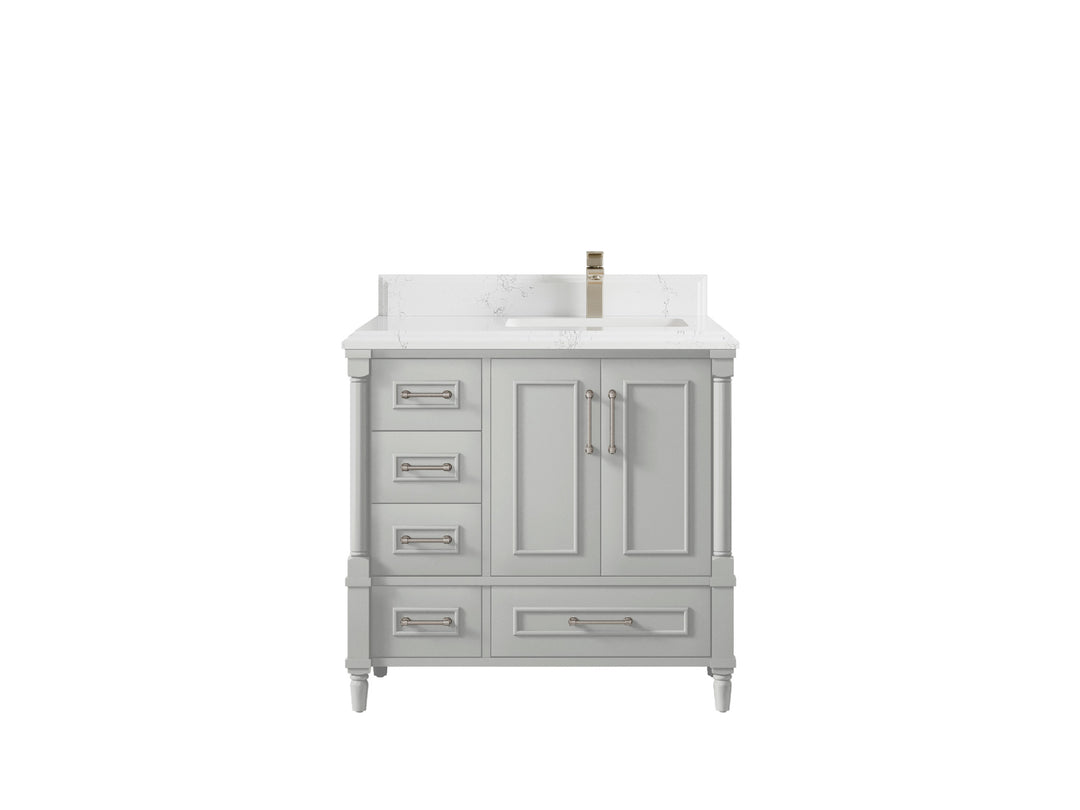 Aberdeen 36 in. W x 22 in. D Right Offset Sink Bathroom Vanity
