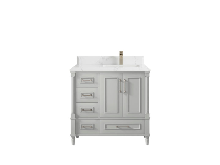 Aberdeen 36 in. W x 22 in. D Right Offset Sink Bathroom Vanity - photo 22