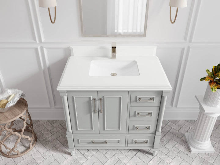 Aberdeen 36 in. W x 22 in. D Center Sink Bathroom Vanity - photo 25