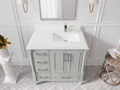 Aberdeen 36 in. W x 22 in. D Right Offset Sink Bathroom Vanity - photo 23