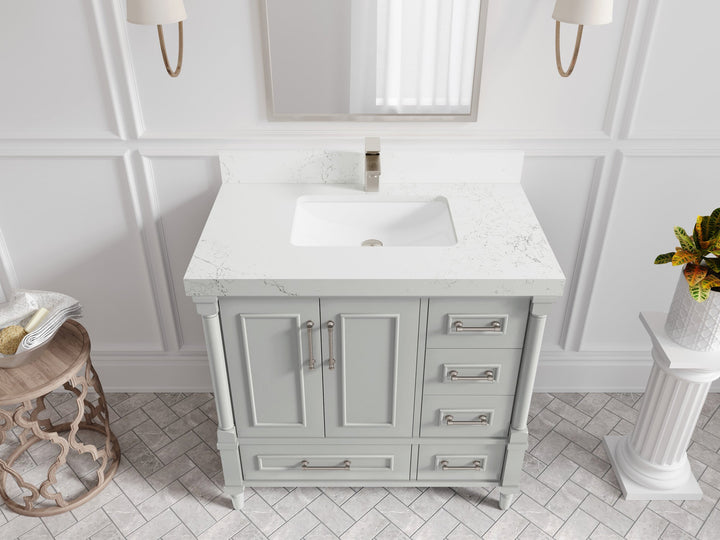 Aberdeen 36 in. W x 22 in. D Center Sink Bathroom Vanity - photo 27
