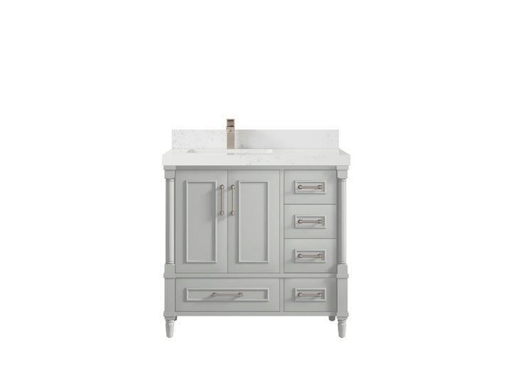 Aberdeen 36 in. W x 22 in. D Left Offset Sink Bathroom Vanity - photo 28