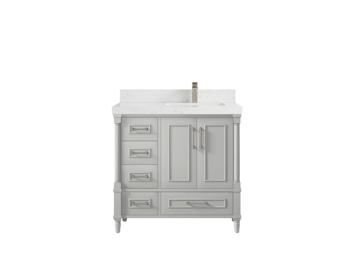 Aberdeen 36 in. W x 22 in. D Right Offset Sink Bathroom Vanity - photo 26