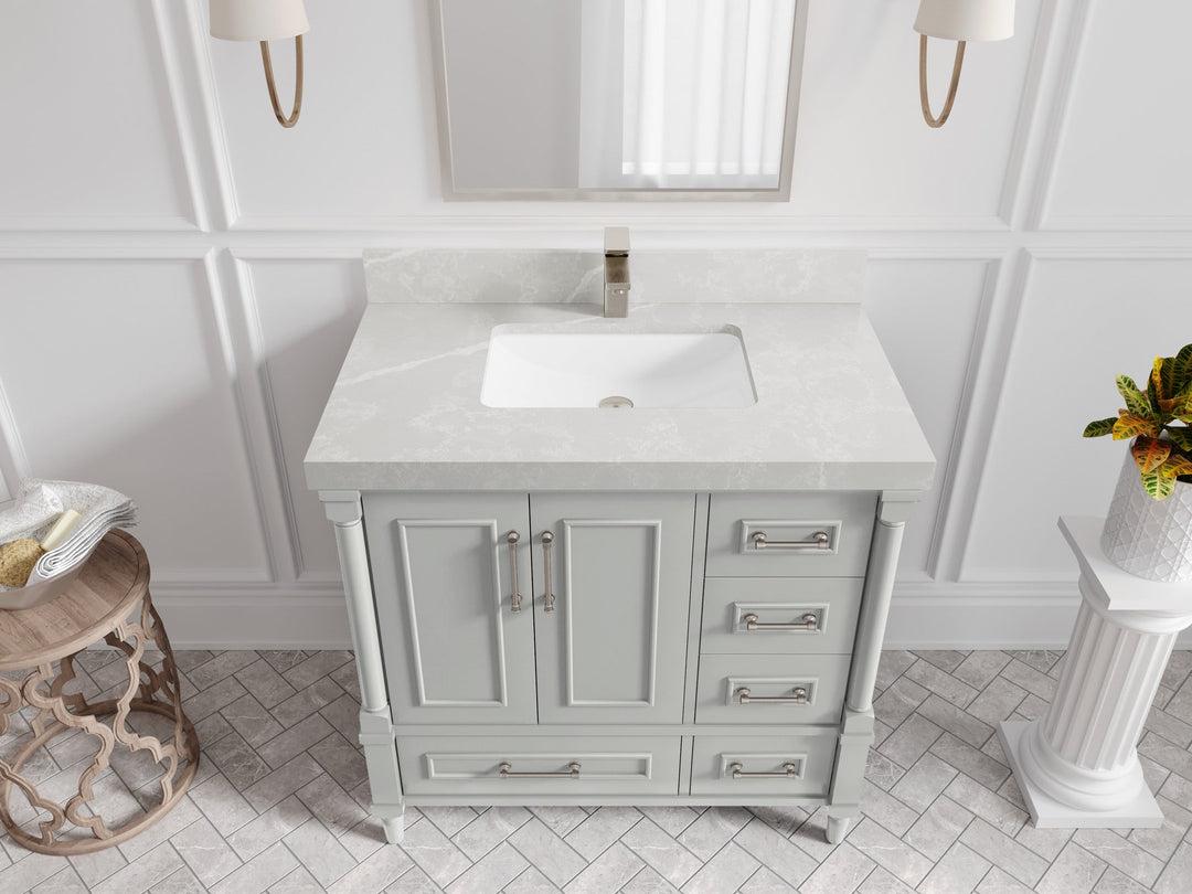 Aberdeen 36 in. W x 22 in. D Center Sink Bathroom Vanity