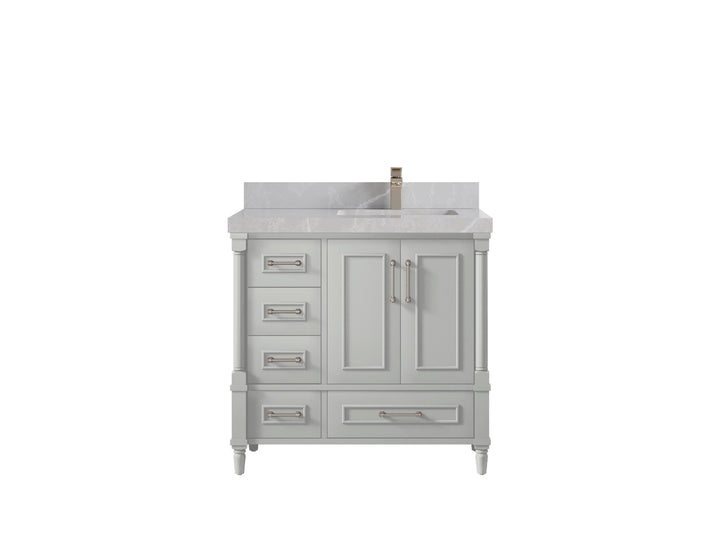 Aberdeen 36 in. W x 22 in. D Right Offset Sink Bathroom Vanity - photo 28