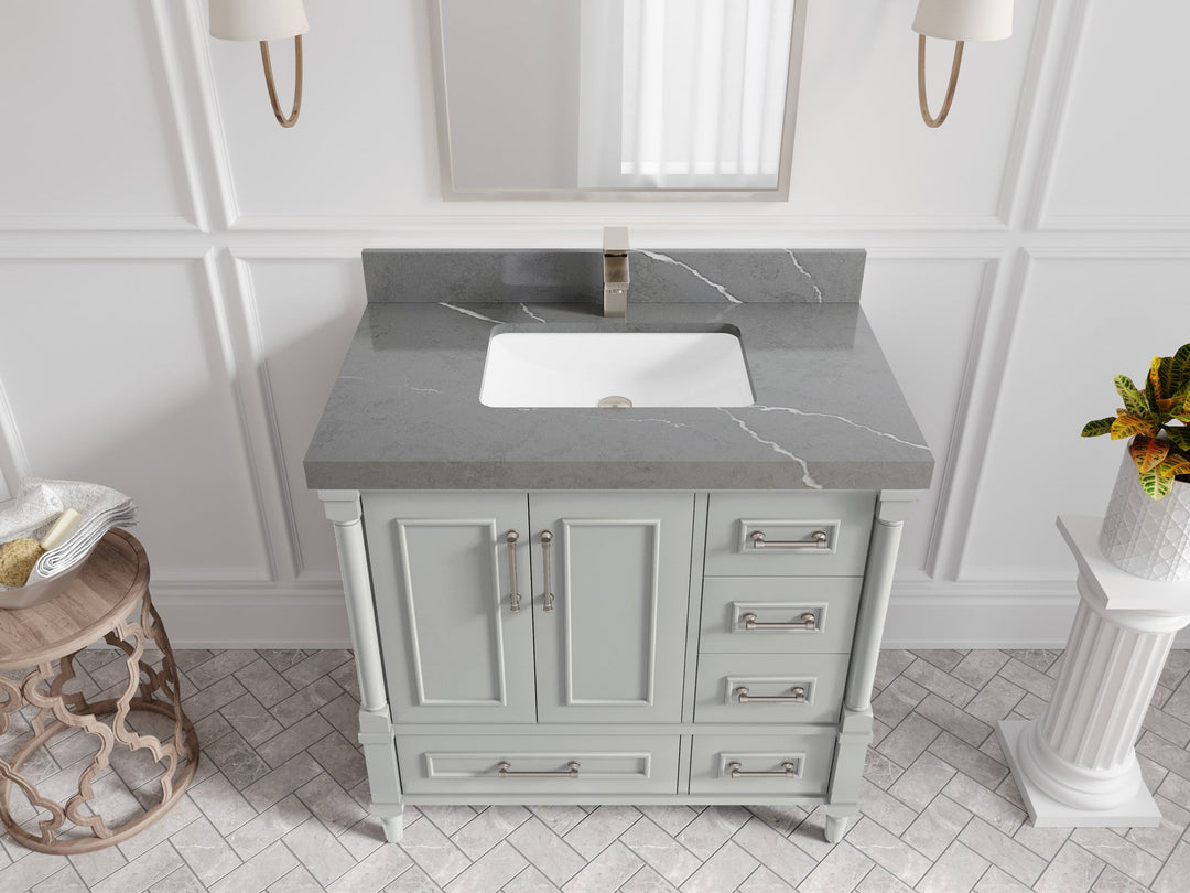 Aberdeen 36 in. W x 22 in. D Center Sink Bathroom Vanity