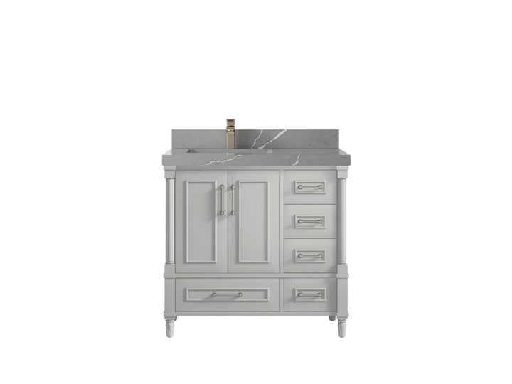 Aberdeen 36 in. W x 22 in. D Left Offset Sink Bathroom Vanity - photo 32