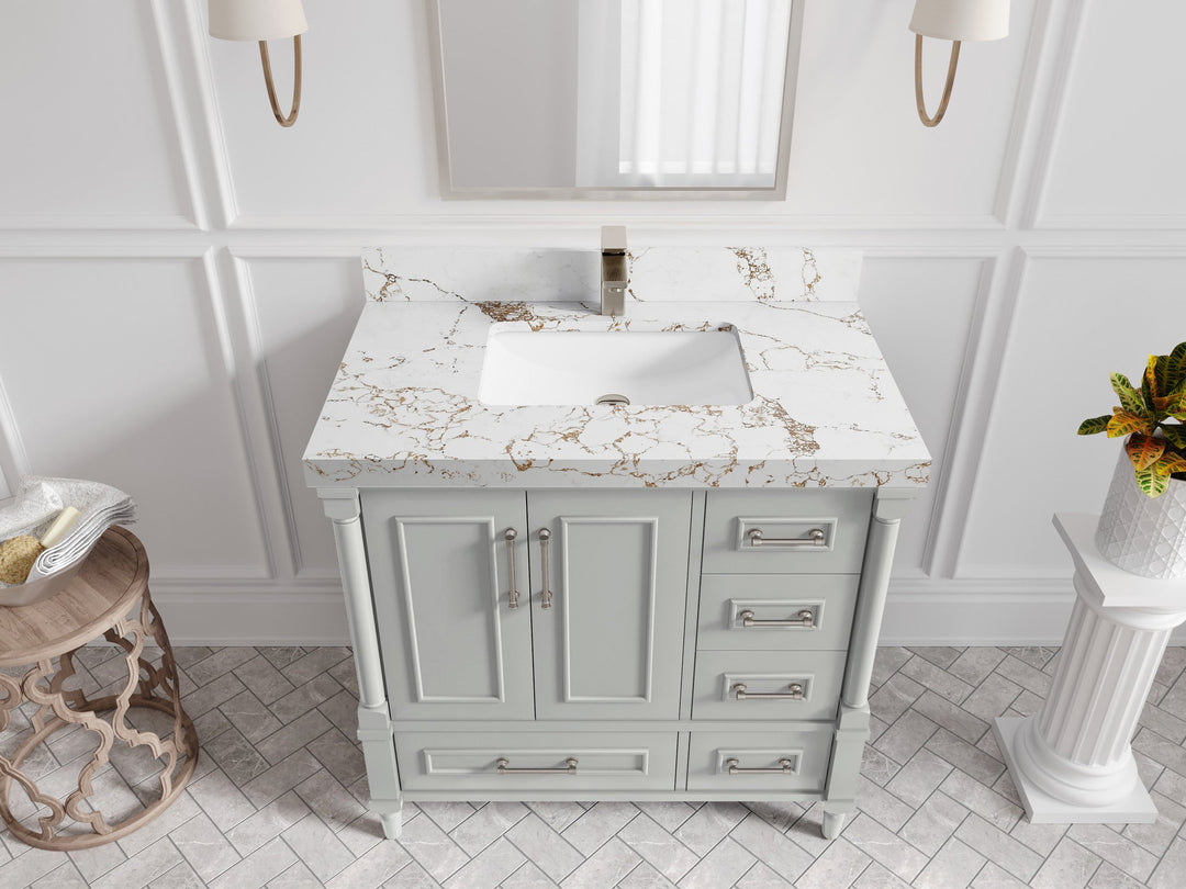Aberdeen 36 in. W x 22 in. D Center Sink Bathroom Vanity