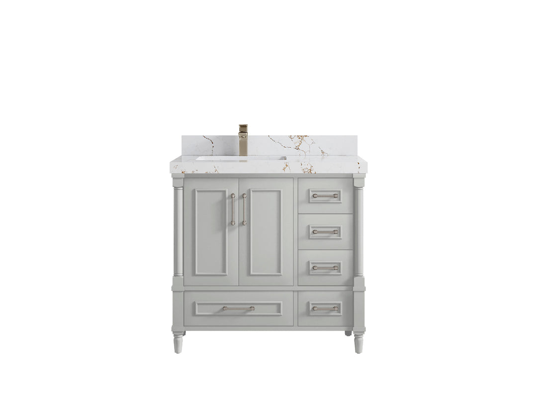 Aberdeen 36 in. W x 22 in. D Left Offset Sink Bathroom Vanity
