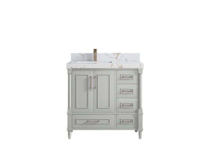 Aberdeen 36 in. W x 22 in. D Left Offset Sink Bathroom Vanity - photo 36