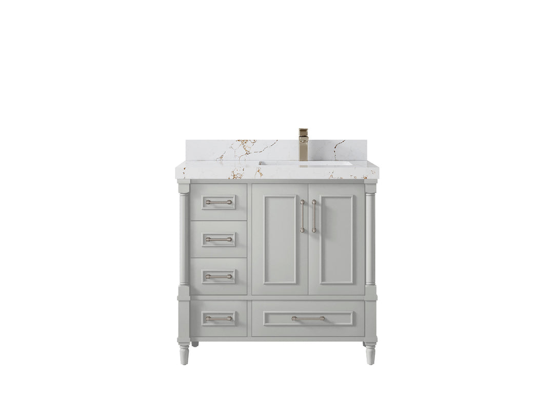 Aberdeen 36 in. W x 22 in. D Right Offset Sink Bathroom Vanity