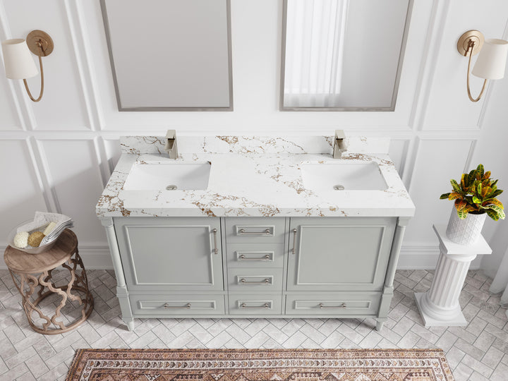 Aberdeen 60 in. W x 22 in. D Double Sink Bathroom Vanity - photo 35